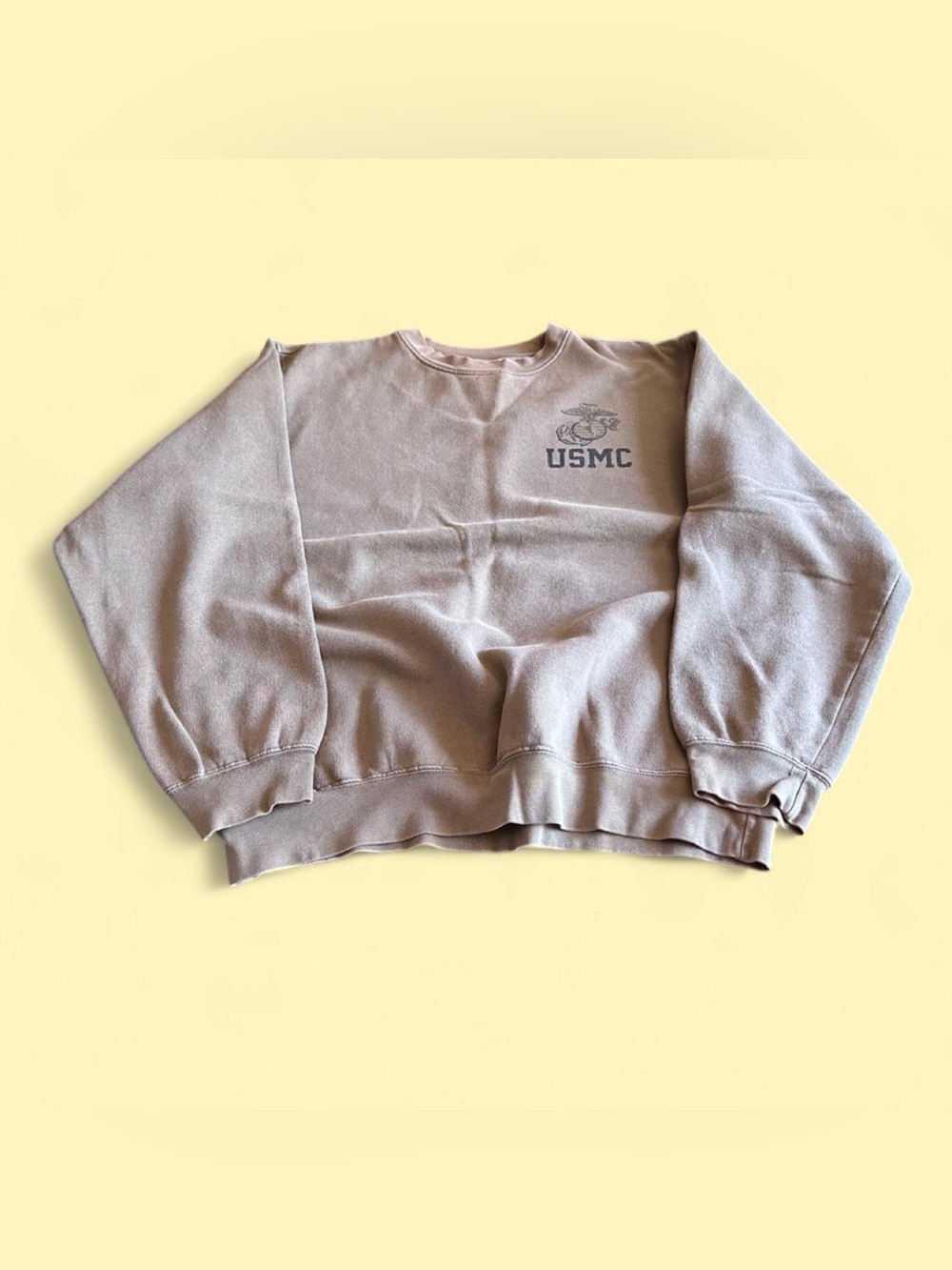 Vintage USMC Marine Corps Sweatshirt Sun Faded Brown Men’s M Soffe
